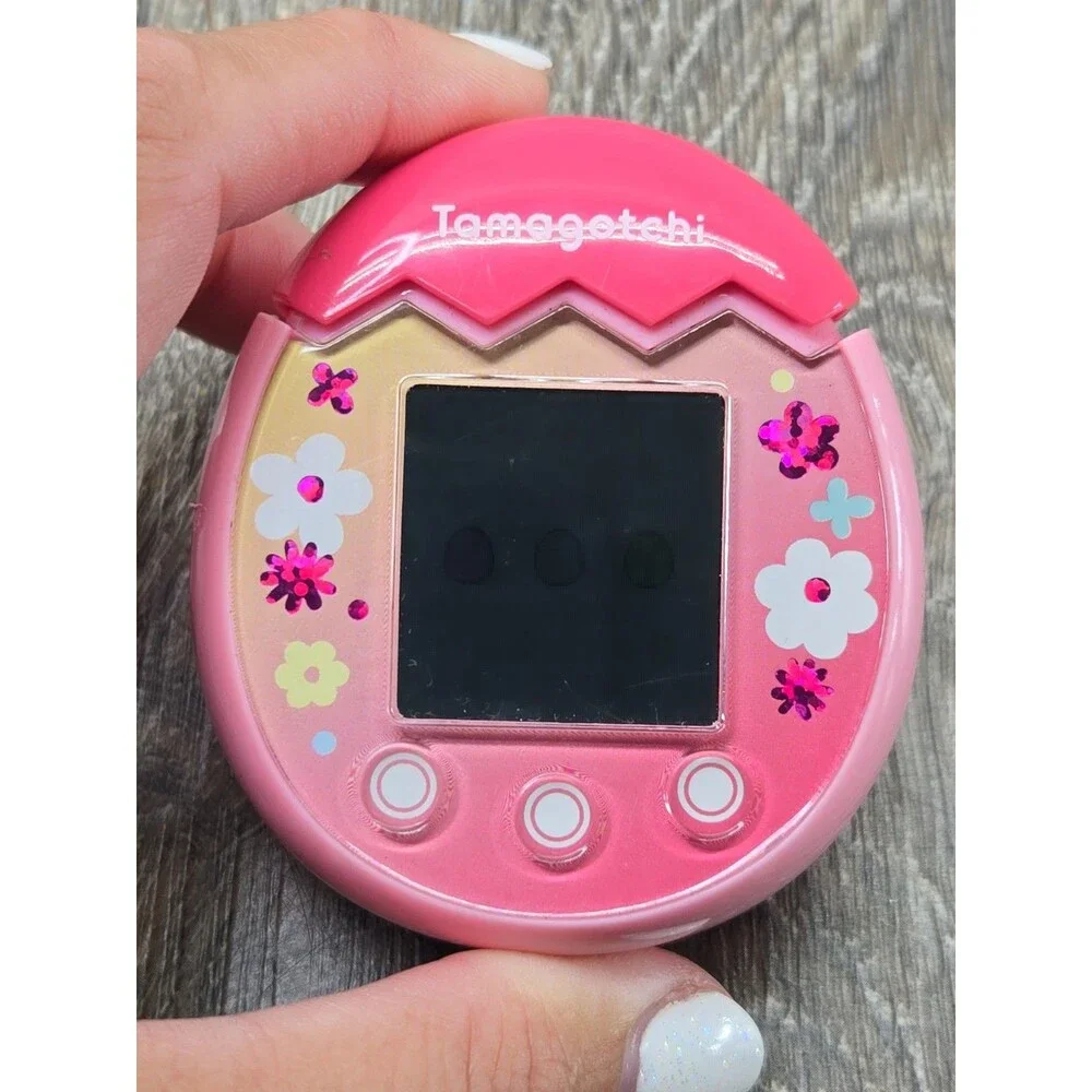 Tamagotchi Pix Floral Pink 2020 Bandai Handheld Virtual Pet 42900 TESTED & WORKS